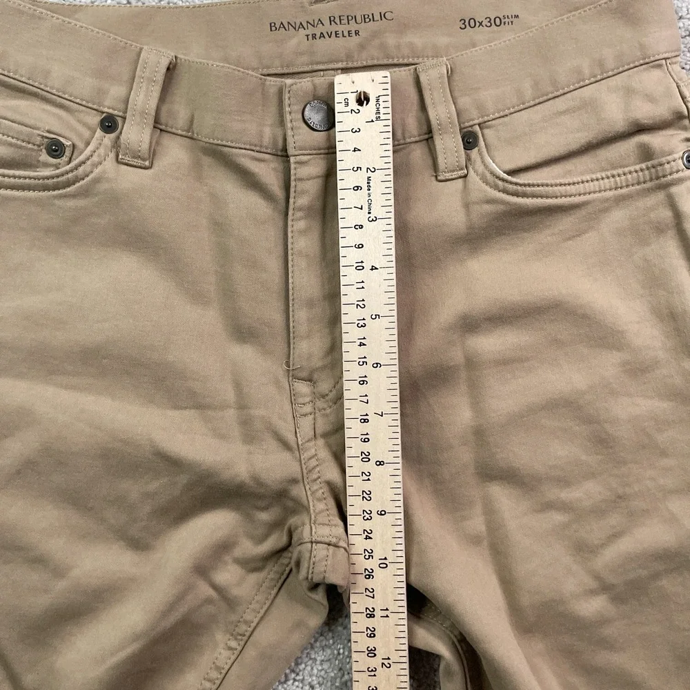 Banana Republic Pants Mens 30x30 Tan Traveler Slim Fit Chino Khaki Commuter